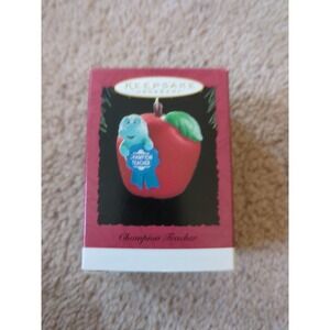Hallmark Keepsake Ornament 1994 Champion Teacher Apple Orig Box